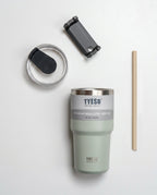 Copo Térmico TYESO com Tampa e Canudo de Silicone